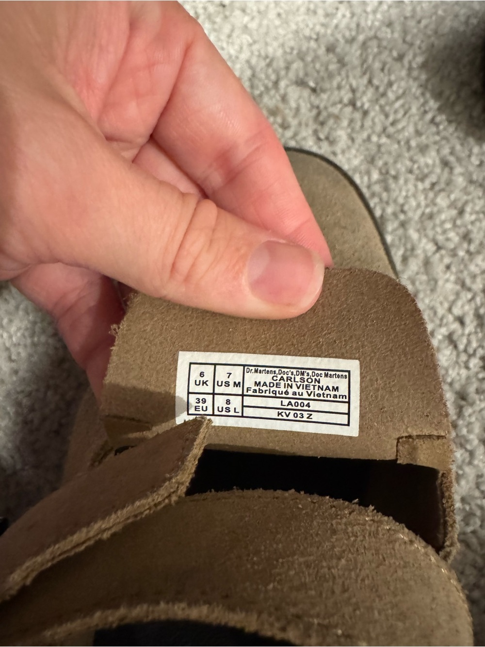 Dr. Martens Tan Suede Slip-On Mule Clogs with Strap - Picture 3 of 3